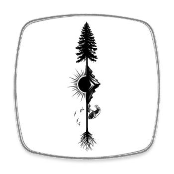Elemental Nature Totem - Square fridge magnet - white - Front