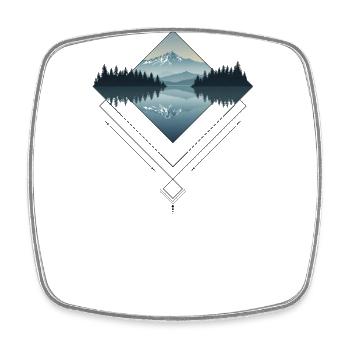 Mountain Lake Diamond Geometrie - Viereckiger Kühlschrankmagnet - Weiß - Vorne