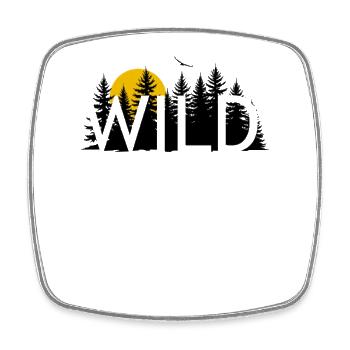 Wild Pine Sunset - Square fridge magnet - white - Front