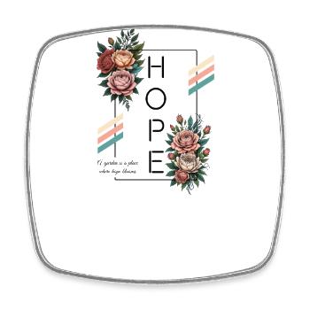 Hope Blooms Blumengarten - Viereckiger Kühlschrankmagnet - Weiß - Vorne
