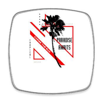 Chase the Sun Paradise Palm - Square fridge magnet - white - Front