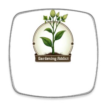 Gardening Addict Plant Emblem - Square fridge magnet - white - Front