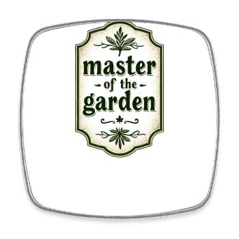 Meister des Gartens Vintage-Rahmen - Viereckiger Kühlschrankmagnet - Weiß - Vorne