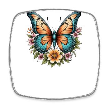 Schmetterling Blüte Harmonie - Viereckiger Kühlschrankmagnet - Weiß - Vorne