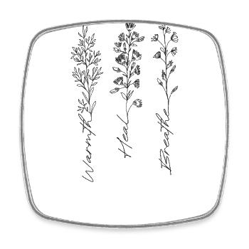 Warmth Heal Floral Line Art - Square fridge magnet - white - Front
