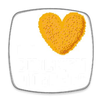 I love Chicken Nuggets Fast Food Fan Burger Fries - Square fridge magnet - white - Front