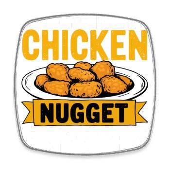Chicken Nugget Experte Dino Lieblingsessen Burger - Viereckiger Kühlschrankmagnet - Weiß - Vorne