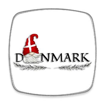 Danmark - Gnome - Nisse - Danemark - Magnet carré - blanc - Devant