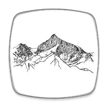 Walliser Weisshorn, Suisse, Alpes, Montagnes, 4000m - Magnet carré - blanc - Devant
