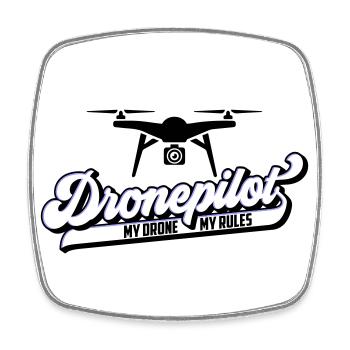 Farben änderbar | Drohnenpilot Dronepilot - Viereckiger Kühlschrankmagnet - Weiß - Vorne