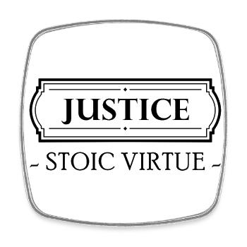 Stoic Virtue Justice Stoicism Stoic Stoa - Square fridge magnet - white - Front