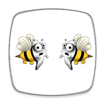 boo bees blank - Magnet carré - blanc - Devant