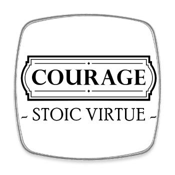 Stoic Virtue Courage Mut Stoizismus Stoiker Stoa - Viereckiger Kühlschrankmagnet - Weiß - Vorne
