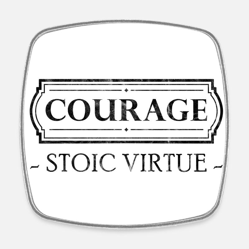 Stoic Virtue Courage Stoizismus Geschenk Stoiker - Viereckiger Kühlschrankmagnet - Weiß