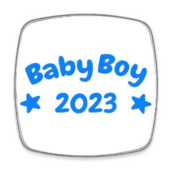 Baby Boy 2023 Design - Square fridge magnet - white - Front