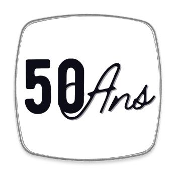 50 Ans - Magnet carré - blanc - Devant
