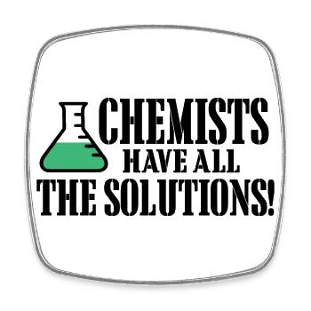 chemists have all the solutions - Viereckiger Kühlschrankmagnet - Weiß - Vorne