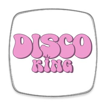 Disco King 70er Jahre Party groovy des années 70 Discoking - Magnet carré - blanc - Devant