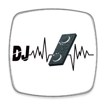DJ Herzschlag - Viereckiger Kühlschrankmagnet - Weiß - Vorne