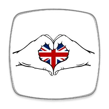Angleterre en forme de coeur avec les mains - Magnet carré - blanc - Devant
