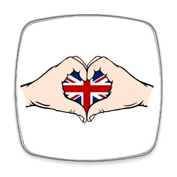 England Heart Shape with Hands - Square fridge magnet - white - Front