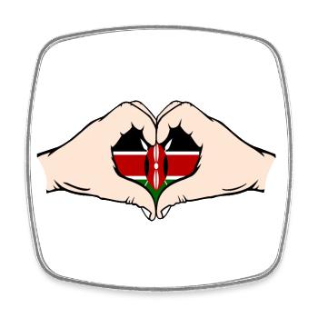 Kenya en forme de coeur avec les mains - Magnet carré - blanc - Devant