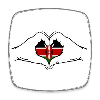 Kenya Heart Shape with Hands - Square fridge magnet - white - Front