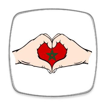 Maroc Forme Coeur avec Mains - Magnet carré - blanc - Devant