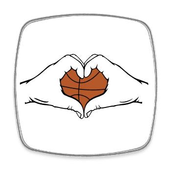 Basketball Heart Shape - Square fridge magnet - white - Front