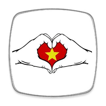 Vietnam Heart Shape - Square fridge magnet - white - Front