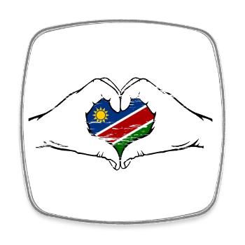 Namibia Flagge Herzform used - Viereckiger Kühlschrankmagnet - Weiß - Vorne