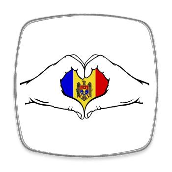 Vltava Flag Heart Shape - Square fridge magnet - white - Front
