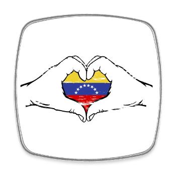 Venezuela Flagge Herzform used - Viereckiger Kühlschrankmagnet - Weiß - Vorne