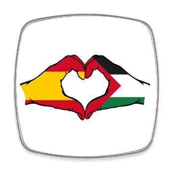 Espagne Palestine forme de coeur avec les mains - Magnet carré - blanc - Devant