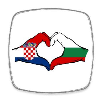 Kroatien Bulgarien Herzform mit Hände - Viereckiger Kühlschrankmagnet - Weiß - Vorne