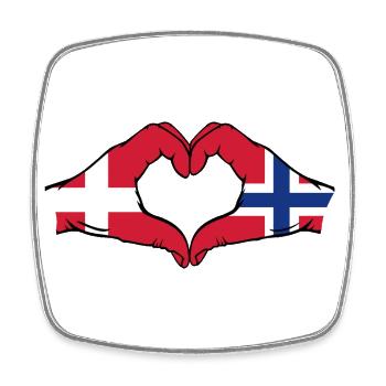 Danemark Norvège forme de coeur avec les mains - Magnet carré - blanc - Devant