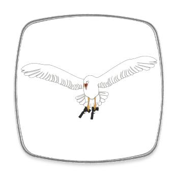 Seagull with guns - Square fridge magnet - white - Front