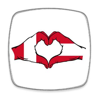 Peru Austria Flag Hands Heart Shape - Square fridge magnet - white - Front
