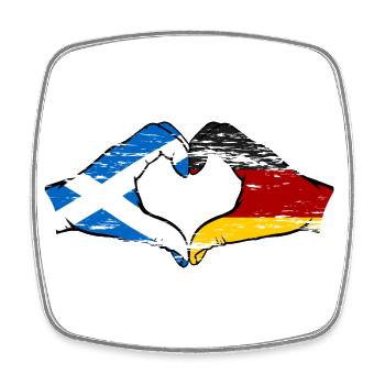 Ecosse Allemagne Drapeau Aiguilles Coeur Forme D’occasion - Magnet carré - blanc - Devant