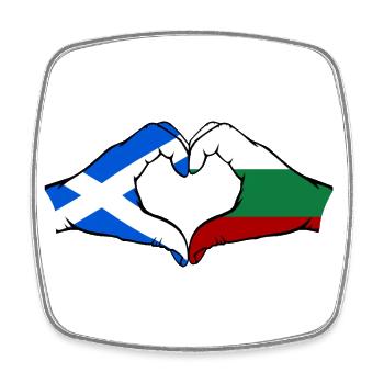 Ecosse Bulgarie Drapeau Mains Coeur En Forme - Magnet carré - blanc - Devant