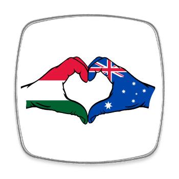 Hongrie Australie Drapeau Coeur Forme - Magnet carré - blanc - Devant