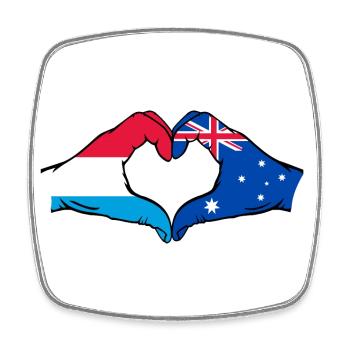 Drapeau du Luxembourg Australie en forme de coeur - Magnet carré - blanc - Devant