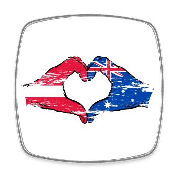 Lettonie Australie drapeau coeur utilisé - Magnet carré - blanc - Devant