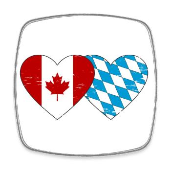 Drapeau Canada Bavière Coeur utilisé - Magnet carré - blanc - Devant