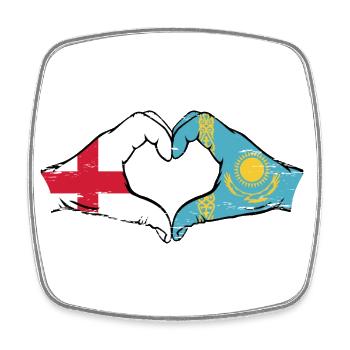 England Kasachstan Flagge Hände Herzform used - Viereckiger Kühlschrankmagnet - Weiß - Vorne