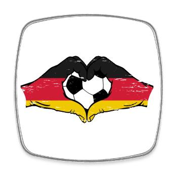 Germany Football Flag Hands Heart Shape Used - Square fridge magnet - white - Front
