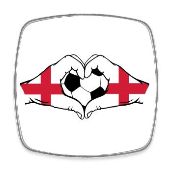 England Football Flag Hands Heart Shape - Square fridge magnet - white - Front
