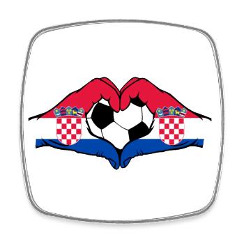 Croatia Football Flag Hands Heart Shape - Square fridge magnet - white - Front