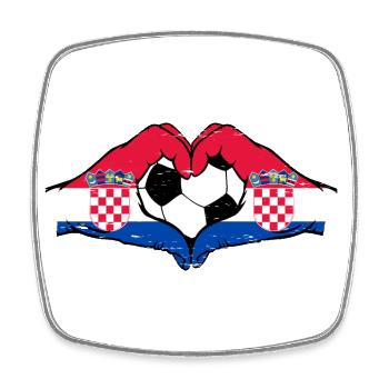 Kroatien Fußball Flagge Hände Herzform used - Viereckiger Kühlschrankmagnet - Weiß - Vorne