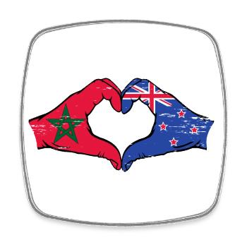 Drapeau du Maroc de la Nouvelle-Zélande Aiguilles Coeur Utilisé - Magnet carré - blanc - Devant